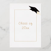 Gold Foil Shiny Luxury Graduation Party Invitation Folie Uitnodiging (Achterkant)