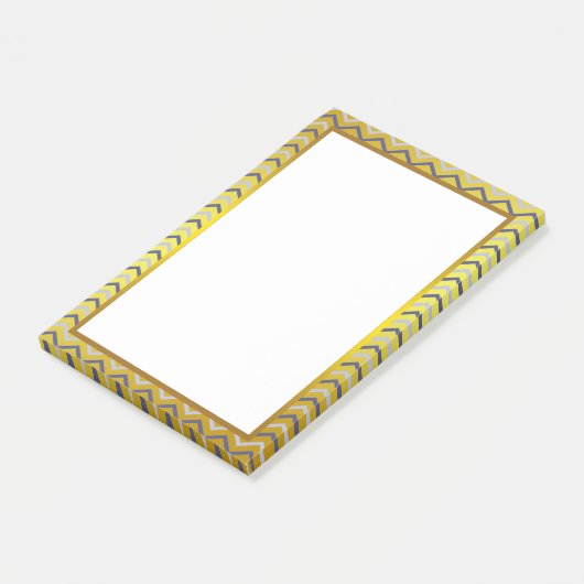 Gold Foil Silver Gray Chevron Zigzag Pattern Post-it® Notes (Schuin)