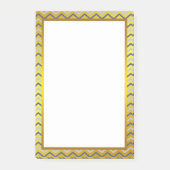 Gold Foil Silver Gray Chevron Zigzag Pattern Post-it® Notes (Voorkant)