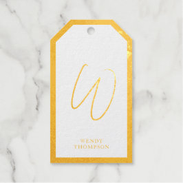 Gold Foil Simple Minimalist Modern Monogram Cadeaulabels