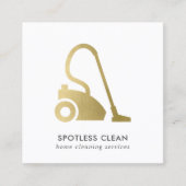 GOLD FOIL SIMPLE VACUUM CLEANER CLEANER SERVICE VIERKANTE VISITEKAARTJE (Voorkant)