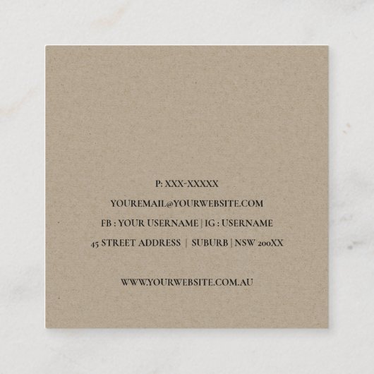 GOLD FOIL SIMPLE VACUUM CLEANER CLEANER SERVICE VIERKANTE VISITEKAARTJE (Achterkant)