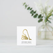 GOLD FOIL SIMPLE VACUUM CLEANER CLEANER SERVICE VIERKANTE VISITEKAARTJE (Staand voorkant)