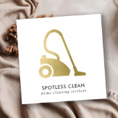 GOLD FOIL SIMPLE VACUUM CLEANER CLEANER SERVICE VIERKANTE VISITEKAARTJE