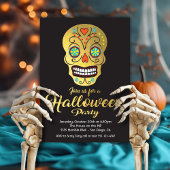 Gold Foil Skull Halloween Party uitnodigingen