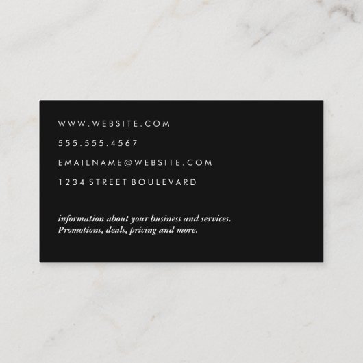 Gold Foil Skyline | Lederen monogram Visitekaartje (Achterkant)