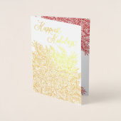 Gold Foil Snowflake Flourish Kerstmis Kaart (Voorkant)