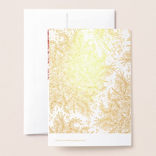Gold Foil Snowflake Flourish Kerstmis Kaart (Met envelop)