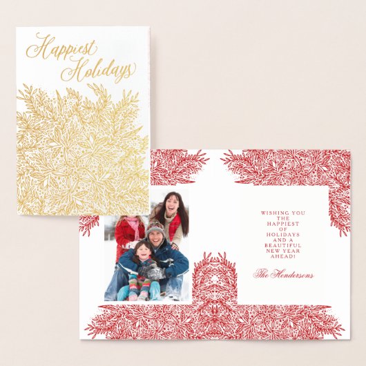 Gold Foil Snowflake Flourish Kerstmis Kaart (Display)