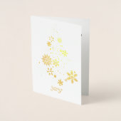 Gold Foil Snowflake Tree-kerstKaart Folie Kaarten (Voorkant)