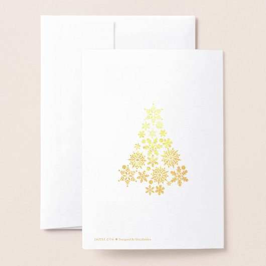 Gold Foil Snowflake Tree-kerstKaart Folie Kaarten (Met envelop)