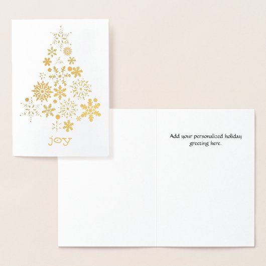 Gold Foil Snowflake Tree-kerstKaart Folie Kaarten (Display)