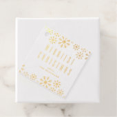 Gold Foil Snowflakes kerstfeestdag cadeau Label (Met doos)