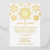 Gold Foil Snowflakes Wedding Invite Folie Uitnodiging (Voorkant)