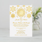 Gold Foil Snowflakes Wedding Invite Folie Uitnodiging (Staand Voorkant)