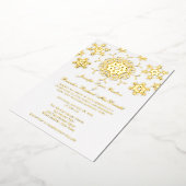 Gold Foil Snowflakes Wedding Invite Folie Uitnodiging (Gedraaid)