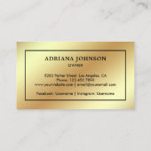 Gold Foil Solitaire Jewelry Store Jeweler Visitekaartje (Achterkant)