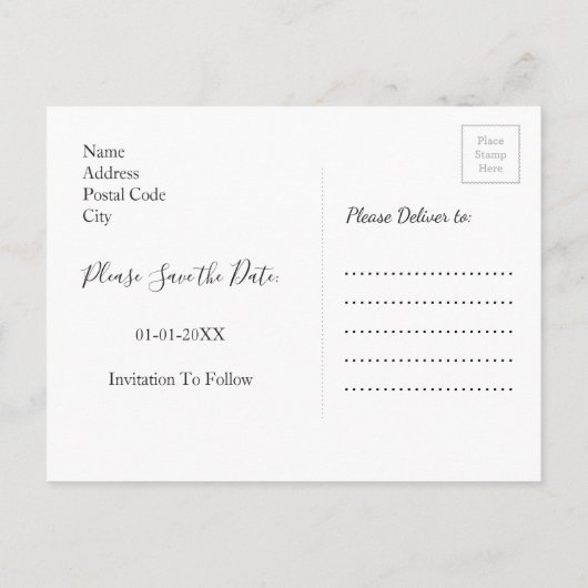 Gold Foil Sparen de datum glitter Aankondigingskaart (Achterkant)