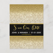 Gold Foil Sparen de datum glitter Aankondigingskaart (Voorkant)