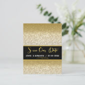 Gold Foil Sparen de datum glitter Aankondigingskaart (Staand voorkant)