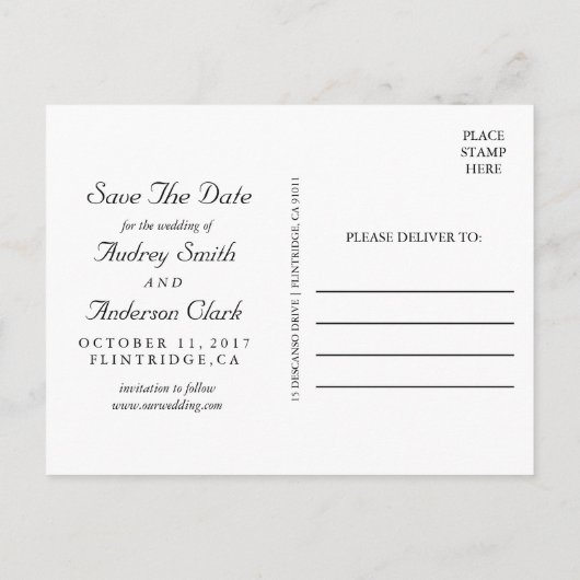 Gold Foil Sparen het Briefkaart van de Datum (Achterkant)