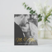 Gold Foil Sparen het Briefkaart van de Datum (Staand voorkant)