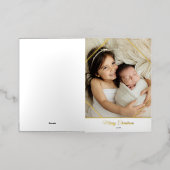 Gold Foil Sparkle Familie Foto Kerst Kaart (Buiten Laag)