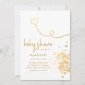 Gold Foil Splash Simple Boy Girl Baby shower Kaart (Voorkant)