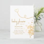 Gold Foil Splash Simple Boy Girl Baby shower Kaart (Staand voorkant)