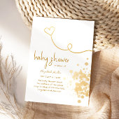 Gold Foil Splash Simple Boy Girl Baby shower Kaart