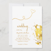 Gold Foil Splash Simple Wedding Shower Kaart (Voorkant)