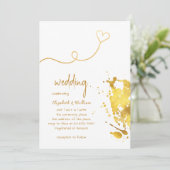 Gold Foil Splash Simple Wedding Shower Kaart (Staand voorkant)