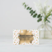 Gold Foil Splatter | Glitter Confetti | Polka Dot Visitekaartje (Staand voorkant)