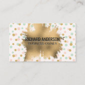 Gold Foil Splatter | Glitter Confetti | Polka Dot Visitekaartje (Voorkant)