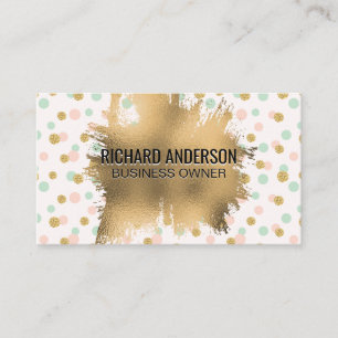 Gold Foil Splatter   Glitter Confetti   Polka Dot Visitekaartje