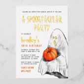 Gold Foil Spooktacular Halloween Birthday Party Folie Uitnodiging (Voorkant)