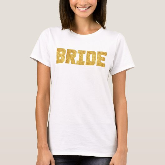 Gold Foil Sporty Bride T-shirt (Voorkant)