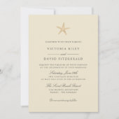 Gold Foil Starfish Elegant Ocean Beach bruiloft Kaart (Voorkant)