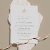 Gold Foil Starfish Elegant Ocean Beach bruiloft Kaart