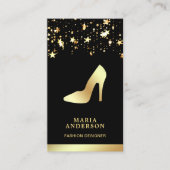 Gold Foil Stars Confetti op hoog niveau Stilettos Visitekaartje (Voorkant)