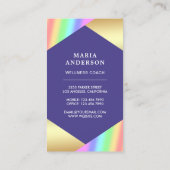 Gold Foil Stars Confetti Paarse Dragonfly Visitekaartje (Achterkant)