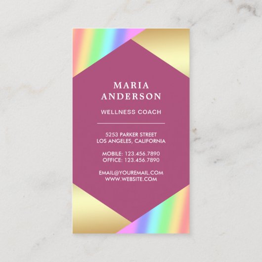 Gold Foil Stars Confetti Pink Dragonfly Visitekaartje (Achterkant)