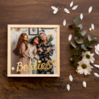 Gold Foil Stars & Heart Besties Foto