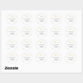 Gold Foil Stippen Modern Wedding Bruids Party Stic Ronde Sticker (Vel)