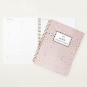 Gold Foil Stippen Patroon Blush Gepersonaliseerde  Planner (Display)