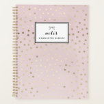 Gold Foil Stippen Patroon Blush Gepersonaliseerde Planner<br><div class="desc">Gold Foil Stippen Patroon Blush Gepersonaliseerde Planner | planner met faux gouden folie polka puntenpatroon op blozend roze achtergrond. Deze moderne en vrouwelijke planner zal perfect zijn als een persoonlijk geschenk.</div>