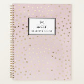 Gold Foil Stippen Patroon Blush Gepersonaliseerde  Planner (Voorkant)