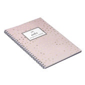 Gold Foil Stippen Pattern Blush Personal Notebook Notitieboek (Rechterzijde)