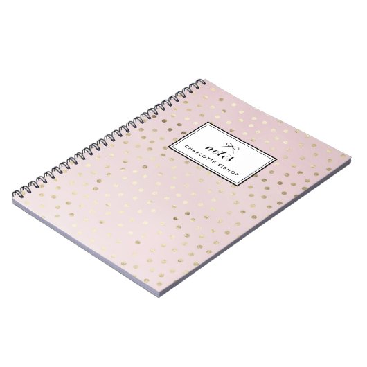 Gold Foil Stippen Pattern Blush Personal Notebook Notitieboek (Linkerzijde)