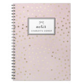 Gold Foil Stippen Pattern Blush Personal Notebook Notitieboek (Voorkant)